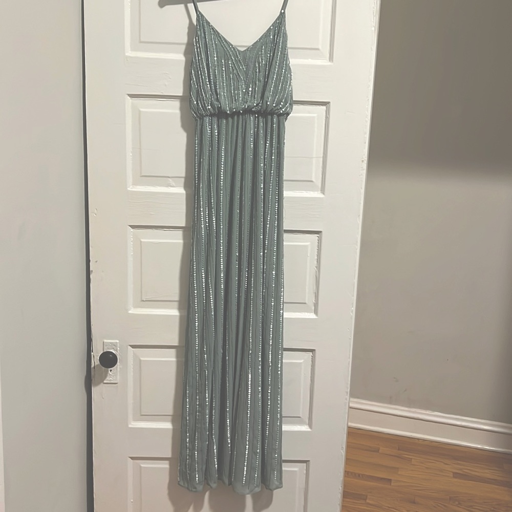 Show Me Your Mumu Victoria Beaded Maxi in Silver Sage!